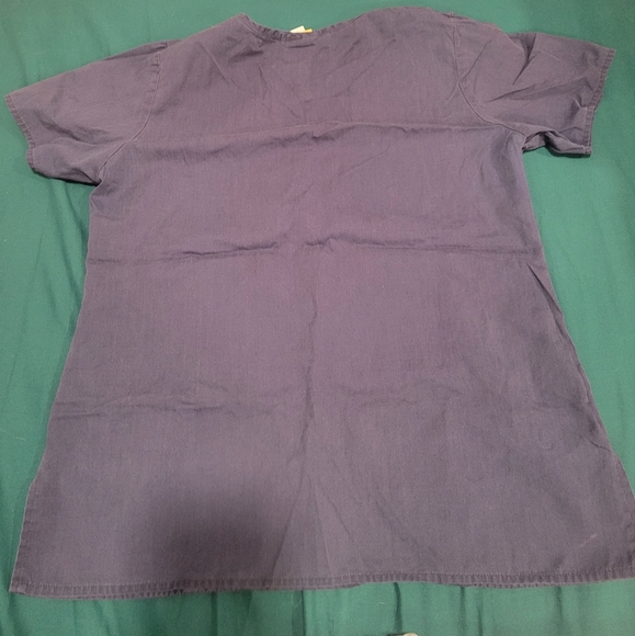 Used Wonderwink Scrub Top Size Small Faded Navy - Picture 3 of 6